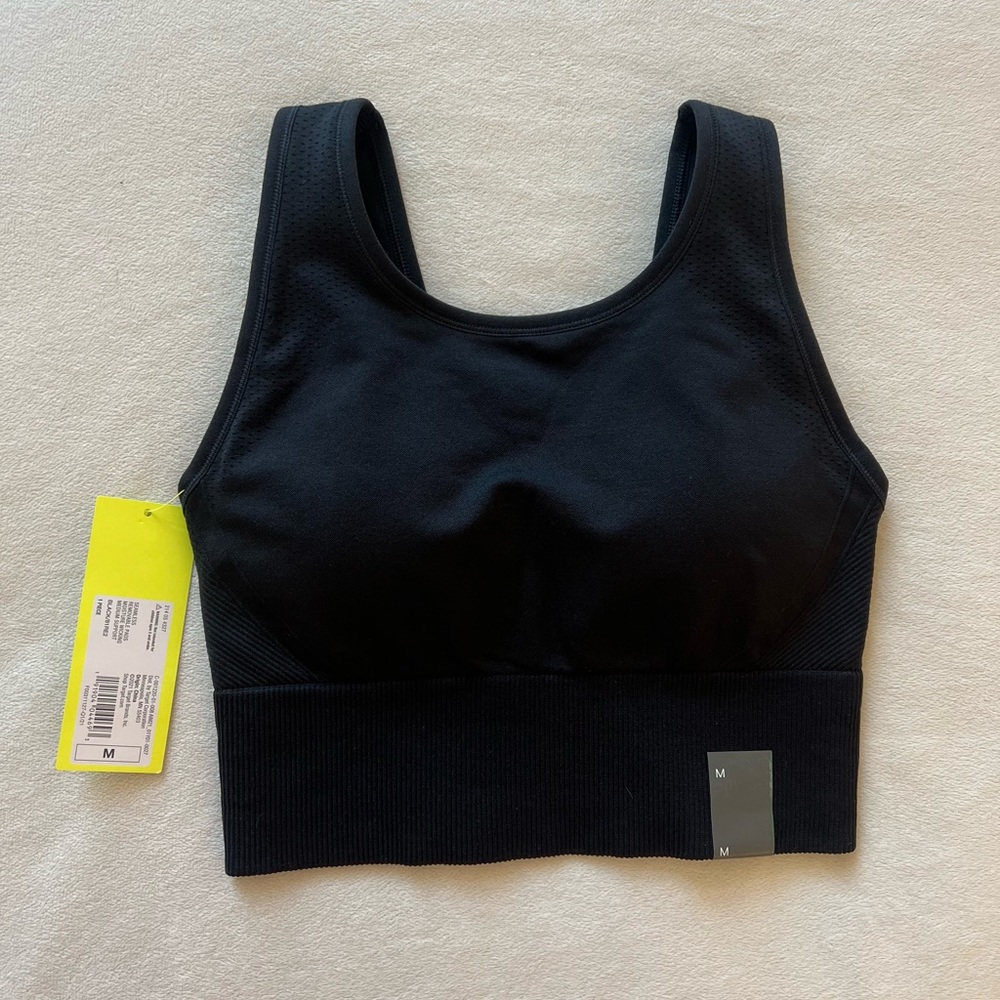 All in Motion Seamless Medium Support Sports Bra Black Size M